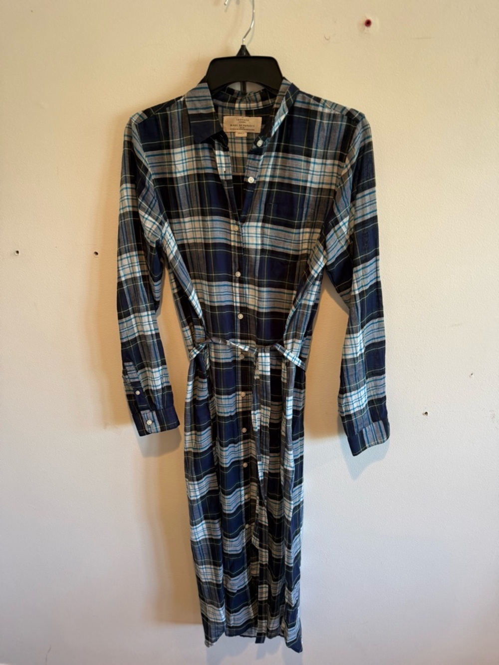 Trovata Birds of Paradis Small Maxi Dress Cotton Lightweight Tie Waist Gingham - Picture 8 of 8